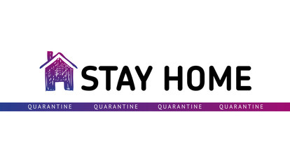 Fototapeta premium Stay home stay safe doodle illustration. Quarantine. Pandemic coronavirus.