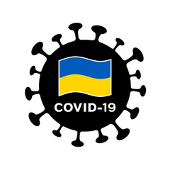 COVID-19 coronavirus and Ukraine flag