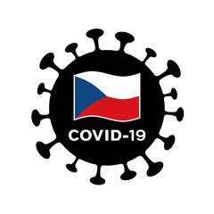COVID-19 coronavirus and Czech flag