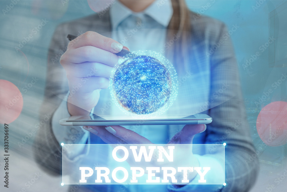 Poster text sign showing own property. business photo text things that you own and can take it with you mov