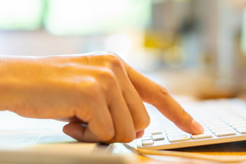 businesswoman working at home using computer