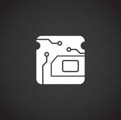 Processor chip related icon on background for graphic and web design. Creative illustration concept symbol for web or mobile app