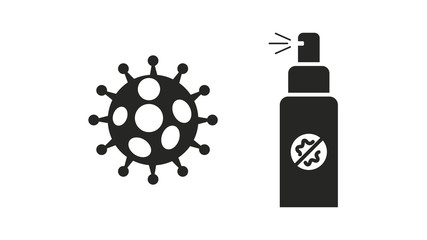 Hygienic hand gel. Icon antiseptics. Prevention of viruses, germs and infections. Hygiene concept. Vector illustration