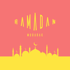 Ramadan Kareem Greeting Card. Ramadhan Mubarak. Translated: Happy & Holy Ramadan. Month of fasting for Muslims