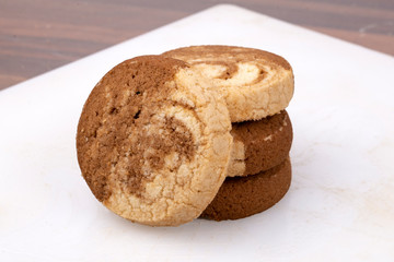 choclolate and creamy biscuit