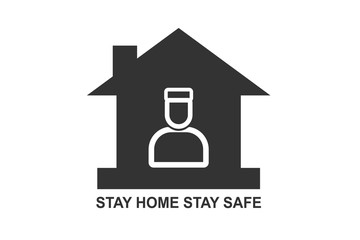 Stay home icon, stay home stay safe icon vector
