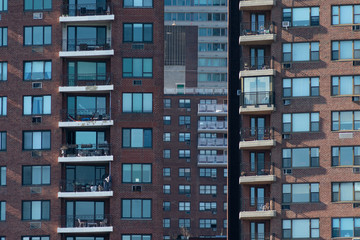 Fototapeta na wymiar Residential Skyscrapers in the Upper East Side New York City Skyline with Balconies