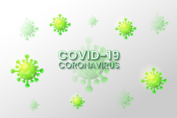 Covid-19 (Coronavirus or 2019-ncov) background vector EPS10. 3D Coronavirus in green and white background design. Can be use for illustration, news, education.