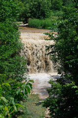 Fototapeta na wymiar Waterfall on Bower Creek, Niagara Escarpment, Ledgeview, WI.