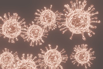 Covid-19 coronavirus that causes acute respiratory infections and the common cold, Sars-CoV-2 background  3d render