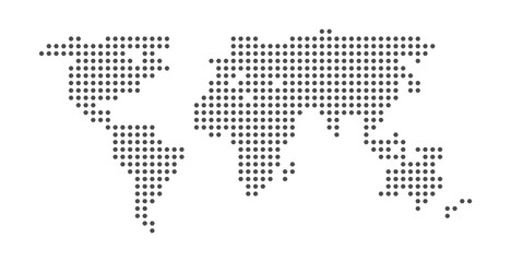 Fototapeta premium dot of world map illustration. atlas globe background. isolated global continent. planet earth silhouette.