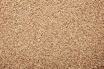 Buckwheat background. Dry buckwheat texture.