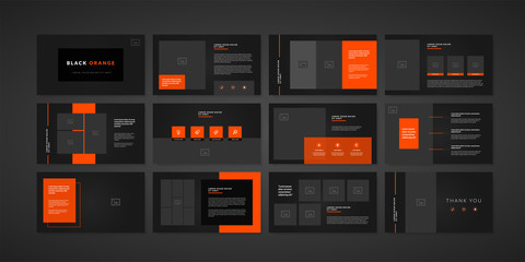 Dark minimal slides presentation background template. business presentation template - obrazy, fototapety, plakaty