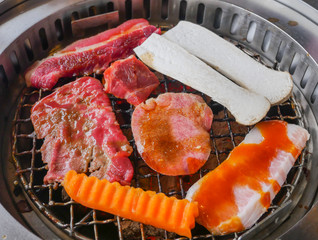 Set of grilled Korean food