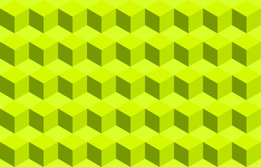 Color cube Cubes pattern. Background cube. Yellow background. Green background. Volumetric figures. Geometry. Geometric background.
