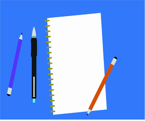 notebook and pencil free empty vector illustration