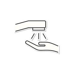The symbol of washing hands, keeping clean, clean of germs, viruses, hand sanitizers.