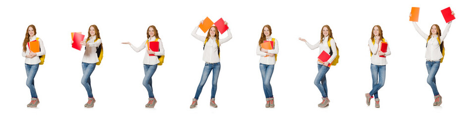 Young student isolated on the white background