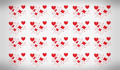 Digitally Created Pattern With Heart Shape On White Background