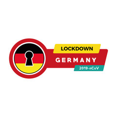 CORONA VIRUS LOCKDOWN, Concept of lockdown corona virus Germany Flag Vector Illustration