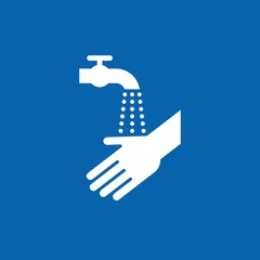 Hand wash flat vector icon. Clean hands flat vector icon