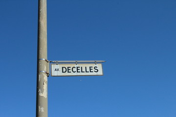 Street sign in Montreal Cote des Neiges neighborhood affected by Covid-19 coronavirus disease...