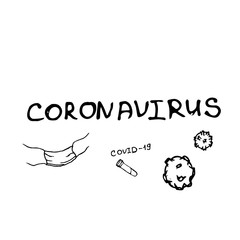 Coronavirus logo with tipical elements set