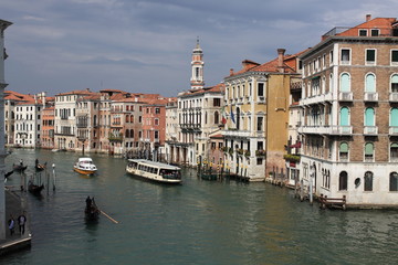 Fototapeta na wymiar Facades of canal houses in Venice
