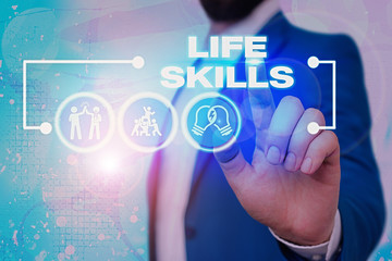 Text sign showing Life Skills. Business photo text skill that is necessary for full participation...