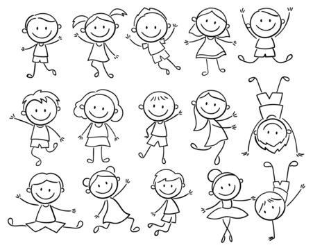 Pencil Sketches Of Figures, Hand Drawn Stock Photo, Picture and Royalty  Free Image. Image 16741447.