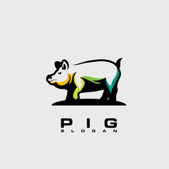 pig logo design vector abstract illustrator