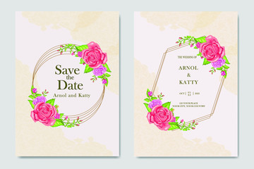 wedding  invitation design with roses