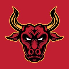 Bulls Head Mascot Logo Illustratin
