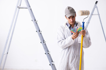 Painter working at construction site