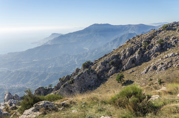 Col du Berceau, montagne proche de Menton, France