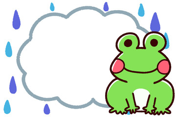 カエルと雨雲フレーム