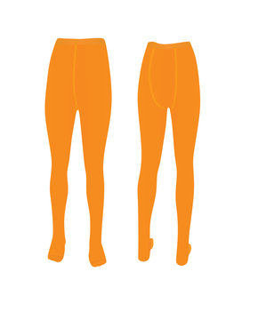 Orange kids pantyhose. vector illustration