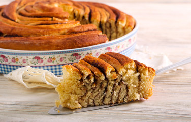 Sweet cinnamon swirl cake,