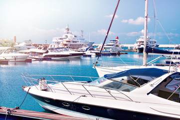 Sea yachts in dock