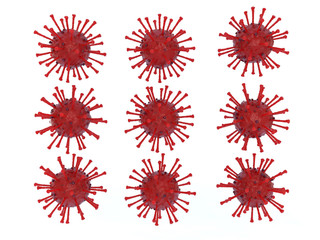 3d illustration of flu Covid-19 cell isolated on white with clipping path