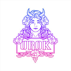 woman girl or female with horn