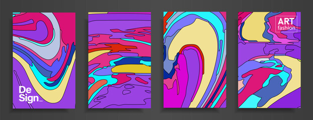 Modern design A4.Abstract bright texture of colored bright liquid paints.Splash  trends paints.Used design presentations, print,flyer,business cards,invitations, calendars,sites, packaging,cover. © liza