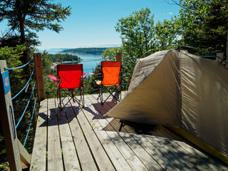 Mer et Monde campground on St-Lawrence river shore in Grandes-Bergeronnes
