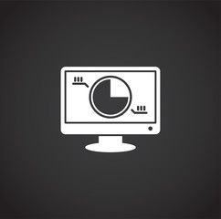 Big data analitics icon on background for graphic and web design. Creative illustration concept symbol for web or mobile app