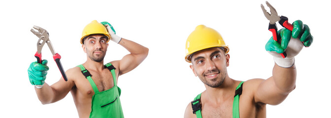 Industrial worker isolated on the white background