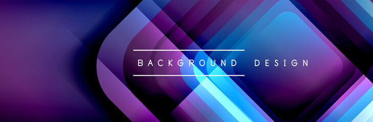 Fototapeta premium Round squares shapes composition geometric abstract background. Vector Illustration