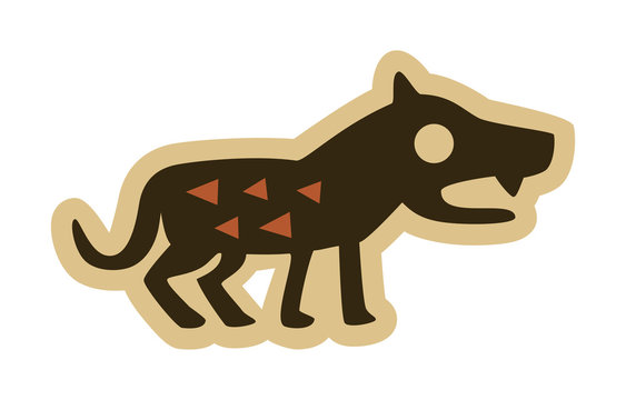 Stylized roman wolf icon isolated on white. Can represent mythology, tales, Rome, Celtic culture, Greeks, the Middle Ages, ancient history, a predator, paganism, a dangerous beast, etc.