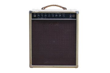 isolated boutique amplifier with white background.