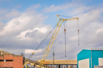 Industrial zone, construction site with auto crane