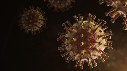 Obraz na płótnie Canvas Coronavirus COVID-19, Microscope virus close up, 2019-ncov, SARS pandemic risk concept